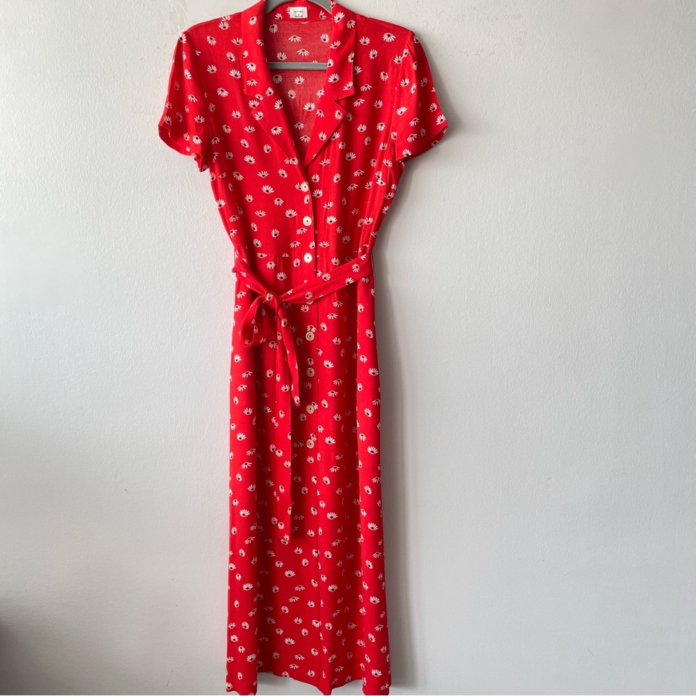 Wilfred Shirt Dress Floral midi dress in red